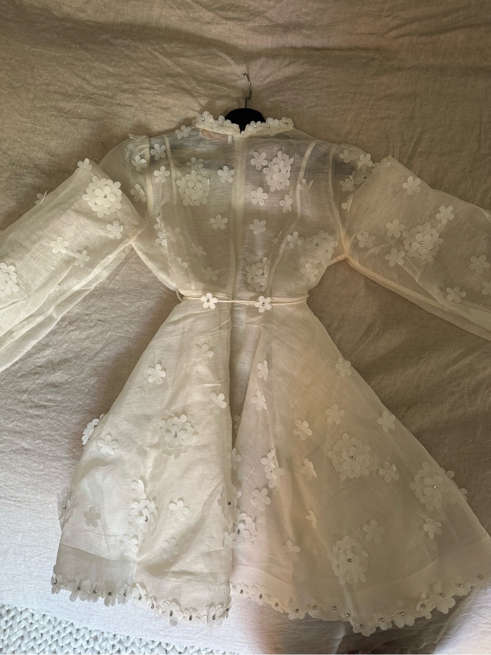 Zimmermann White Floral Lace Mini Dress - Picture 4 of 6